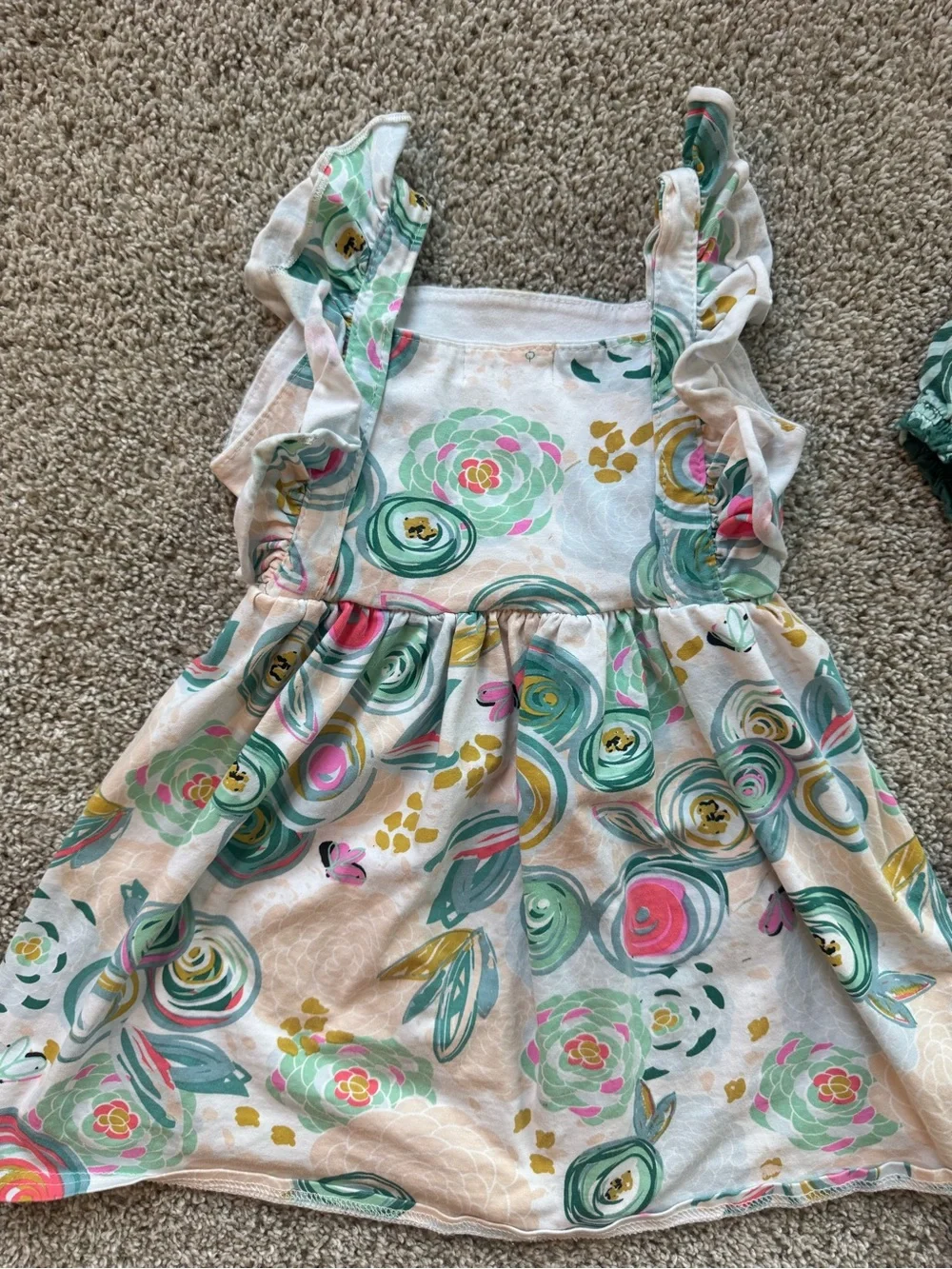 Girls 5T Summer Outfit Bundle  Floral sundress & top and short set 3 Piece Set